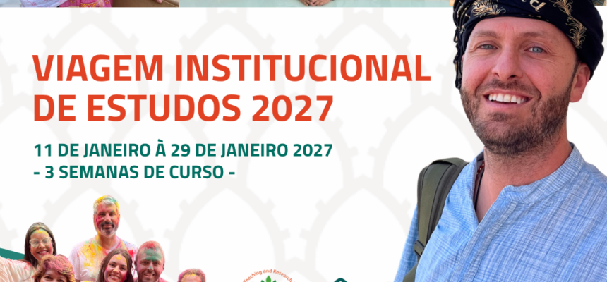 Convite para a viagem de estudos de Ayurveda na Índia em 2027, no ITRA, em Jamnagar